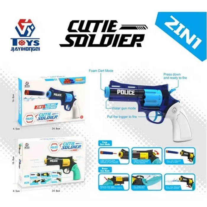 تفنگ اسباب بازی کودک با  آب پاش 2 کاره آبی مدل P/64838/AB