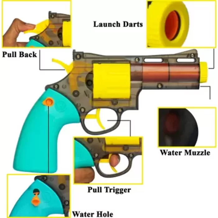 تفنگ اسباب بازی کودک با  آب پاش 2 کاره زرد مدل P/64838/ZA
