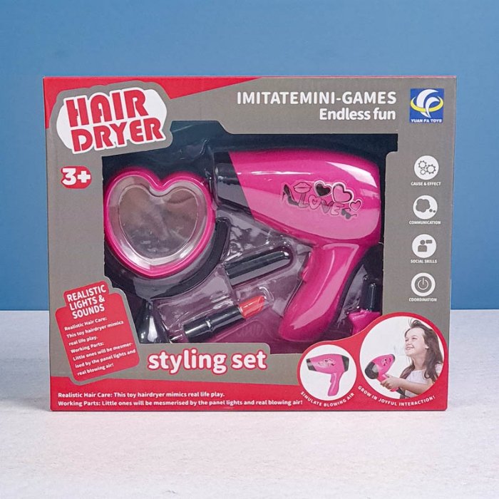 سشوار اسباب بازی به همراه تجهیزات آرایشگری کد YF820B