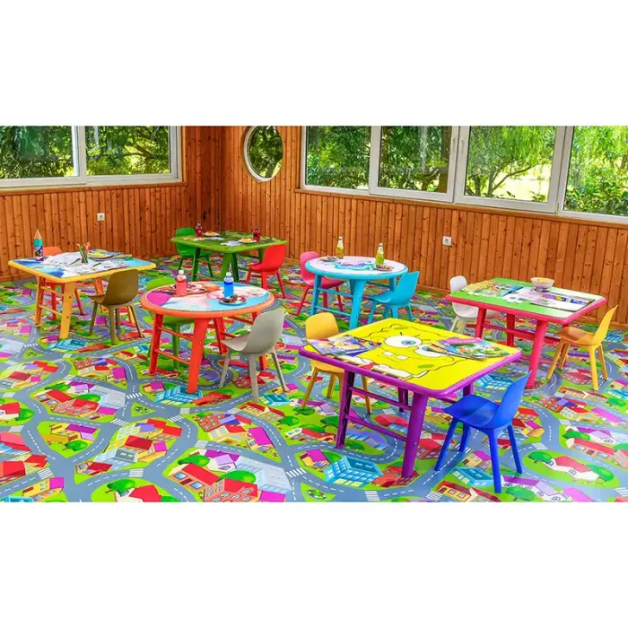 میز کودک مربع مینی تیکا رنگ طوسی P/TF0307/8961