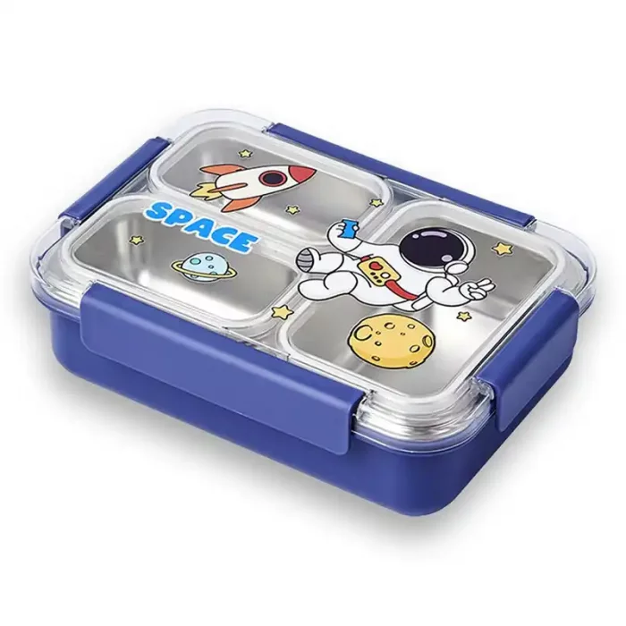 لانچ باکس واشر دار کودک 3 قسمتی طرح فضانورد کد 6359
