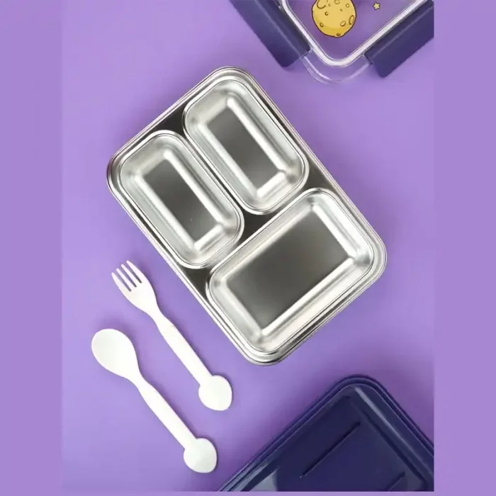 لانچ باکس واشر دار کودک 3 قسمتی طرح فضانورد کد 6359