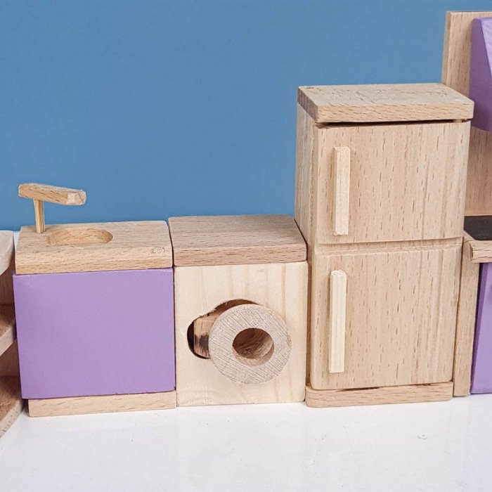 اسباب بازی چوبی ست وسایل خانه عروسکی مدل آشپزخانه کد 4266599