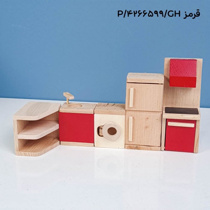 اسباب بازی چوبی ست وسایل خانه عروسکی مدل آشپزخانه کد 4266599