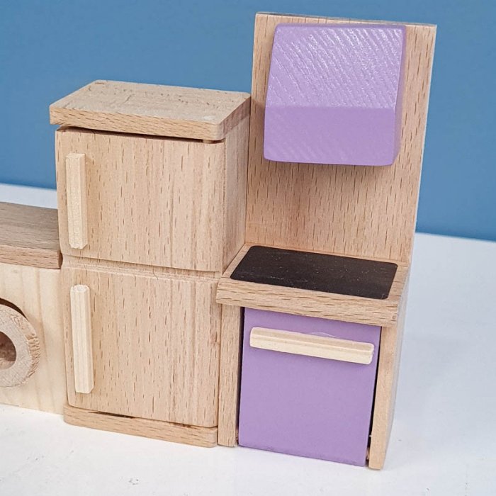 اسباب بازی چوبی ست وسایل خانه عروسکی مدل آشپزخانه کد 4266599