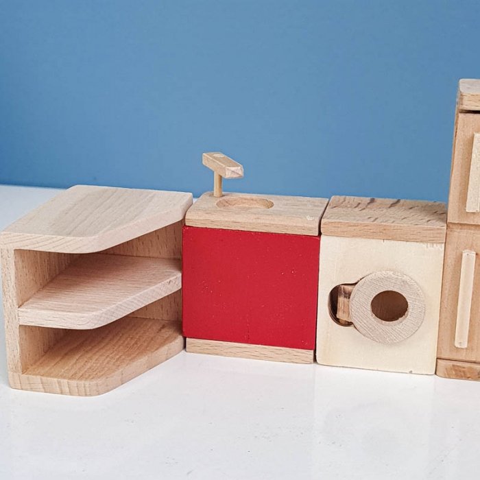 اسباب بازی چوبی ست وسایل خانه عروسکی مدل آشپزخانه کد 4266599