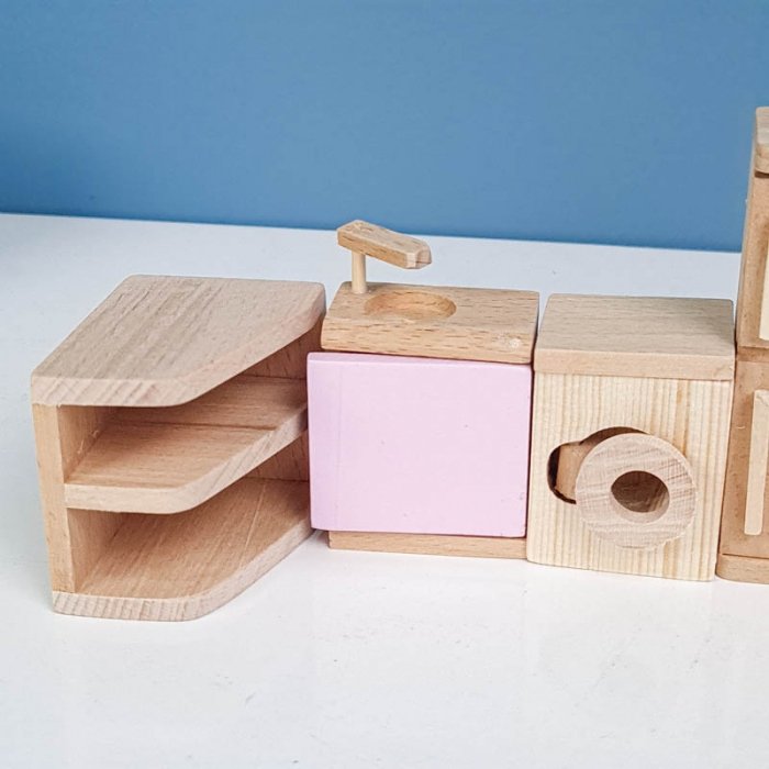 اسباب بازی چوبی ست وسایل خانه عروسکی مدل آشپزخانه کد 4266599