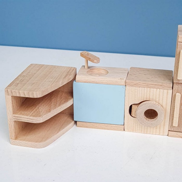 اسباب بازی چوبی ست وسایل خانه عروسکی مدل آشپزخانه کد 4266599