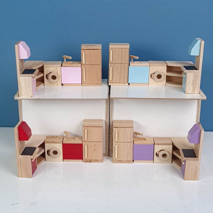 اسباب بازی چوبی ست وسایل خانه عروسکی مدل آشپزخانه کد 4266599