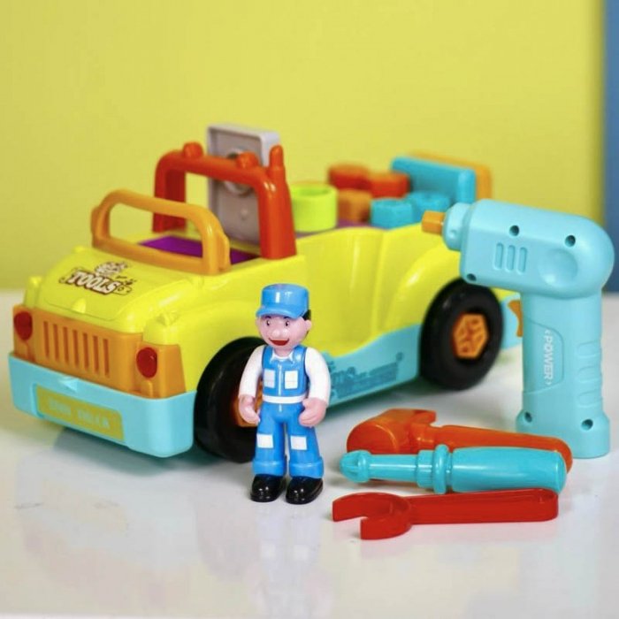 اسباب بازی کامیون ابزار هولی تویز Huile Toys رنگ سبز کد  6109