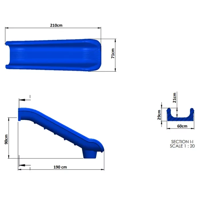 قطعه سرسره فضای باز کودک مدل سر تک ساده کد P347