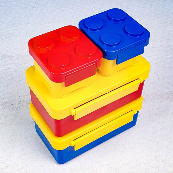 ظرف غذای 4 قسمتی لیلیان طرح لگو رنگ قرمز آبی کد P/82143/A