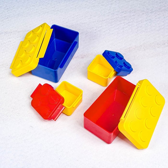 ظرف غذای 4 قسمتی لیلیان طرح لگو رنگ قرمز آبی کد P/82143/A