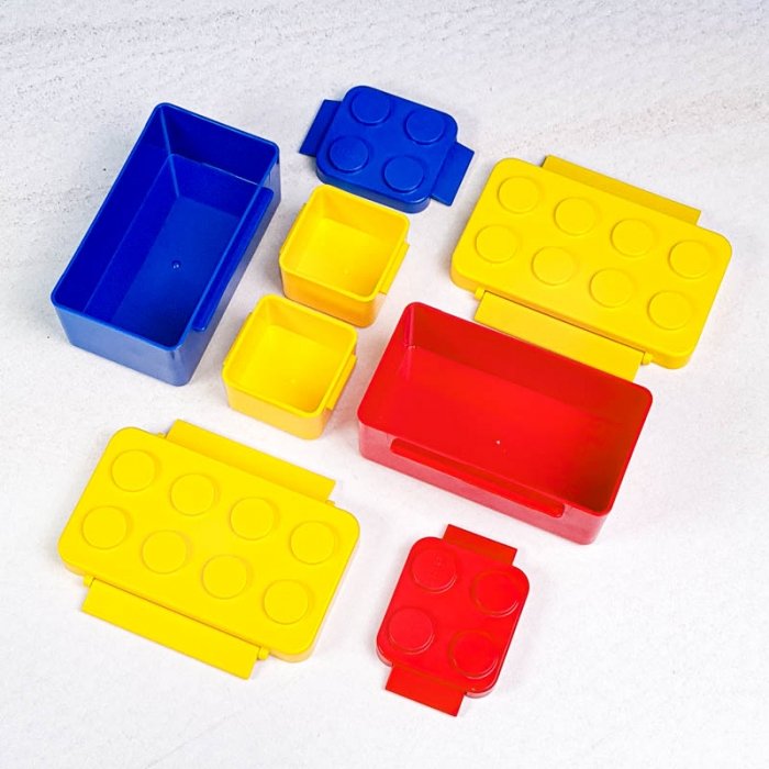 ظرف غذای 4 قسمتی لیلیان طرح لگو رنگ قرمز آبی کد P/82143/A