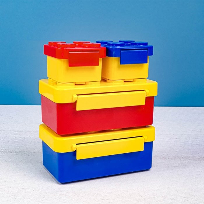 ظرف غذای 4 قسمتی لیلیان طرح لگو رنگ قرمز آبی کد P/82143/A