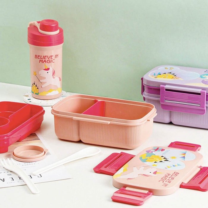 لانچ باکس دو طبقه کودک طرح یونیکورن کد P/104575/D