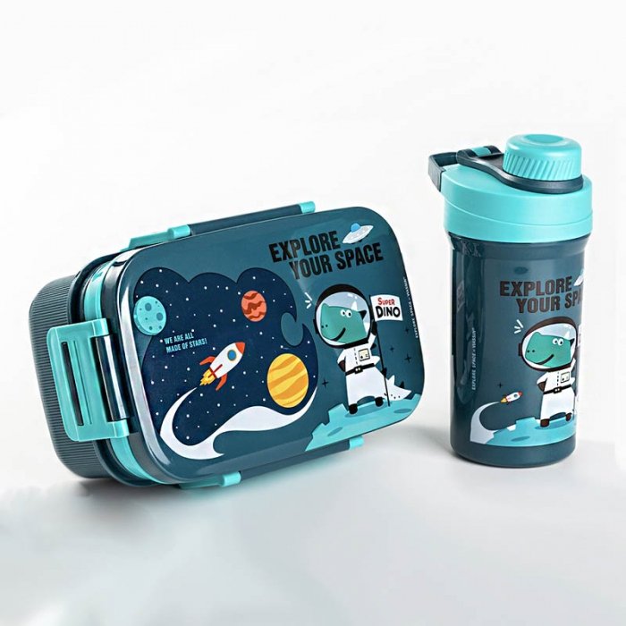 لانچ باکس دو طبقه کودک طرح دایناسور فضانورد کد P/104575/C