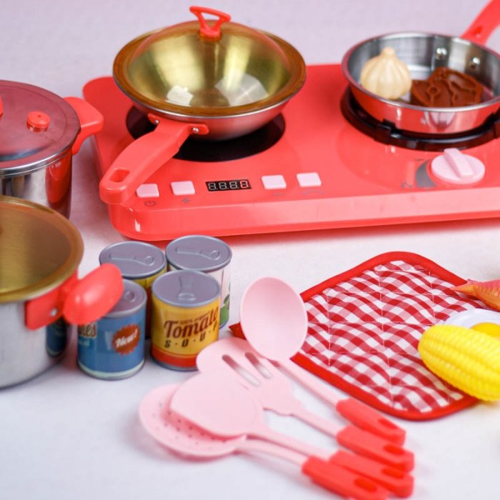 اجاق گاز  اسباب بازی رومیزی 32 تکه رنگ صورتی کد 555BX046