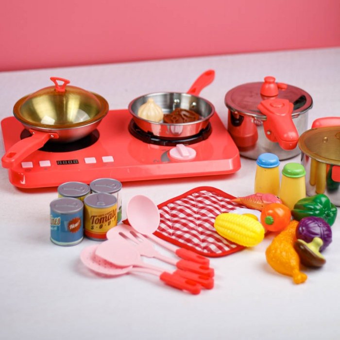 اجاق گاز  اسباب بازی رومیزی 32 تکه رنگ صورتی کد 555BX046