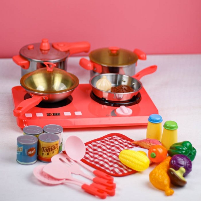 اجاق گاز  اسباب بازی رومیزی 32 تکه رنگ صورتی کد 555BX046