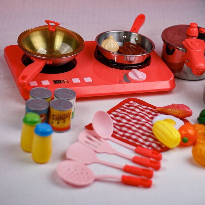 اجاق گاز  اسباب بازی رومیزی 32 تکه رنگ صورتی کد 555BX046