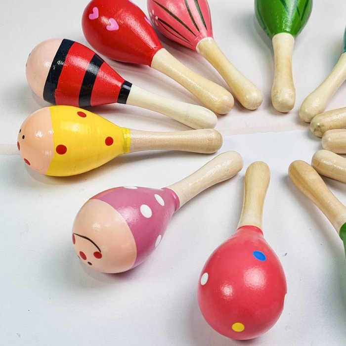 اسباب بازی جغجغه چوبی طرح راه راه سایز کوچک کد 6827882