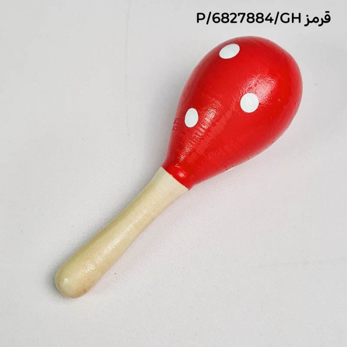 اسباب بازی جغجغه چوبی طرح خال خالی سایز کوچک کد 6827884