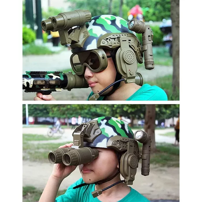 اسباب بازی کلاه و دوربین پلیس رنگ سبز ارتشی کد 12612