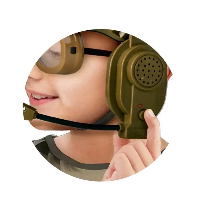 اسباب بازی کلاه و دوربین پلیس رنگ سبز ارتشی کد 12612