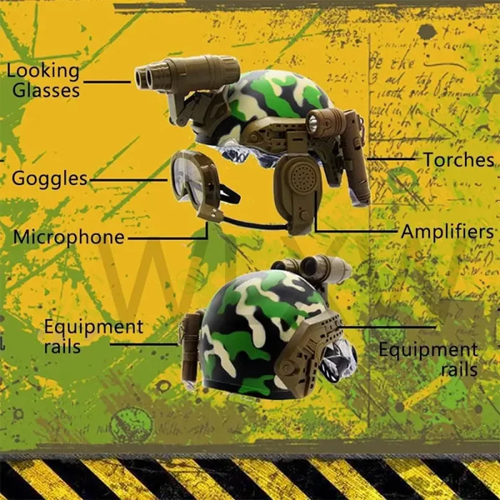 اسباب بازی کلاه و دوربین پلیس رنگ سبز ارتشی کد 12612