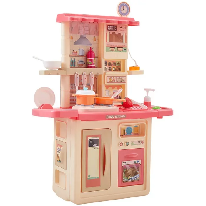 آشپزخانه کودک موزیکال رنگ صورتی کد 86T2