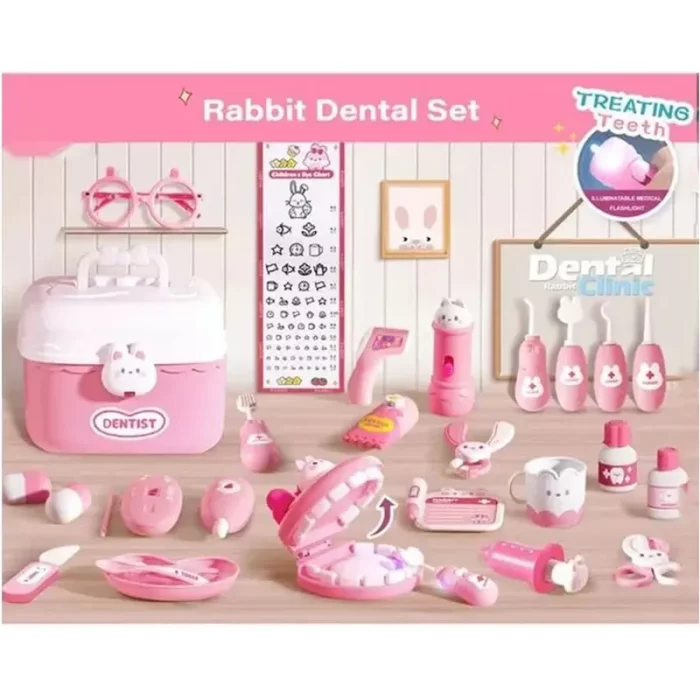 کیت دندانپزشکی کیفی مدل خرگوش صورتی کد 6697