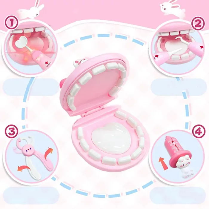 کیت دندانپزشکی کیفی مدل خرگوش صورتی کد 6697