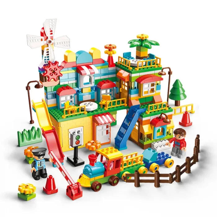 اسباب بازی لگو خانه و قطار فیلو 269 تکه FEELO کد FL1642