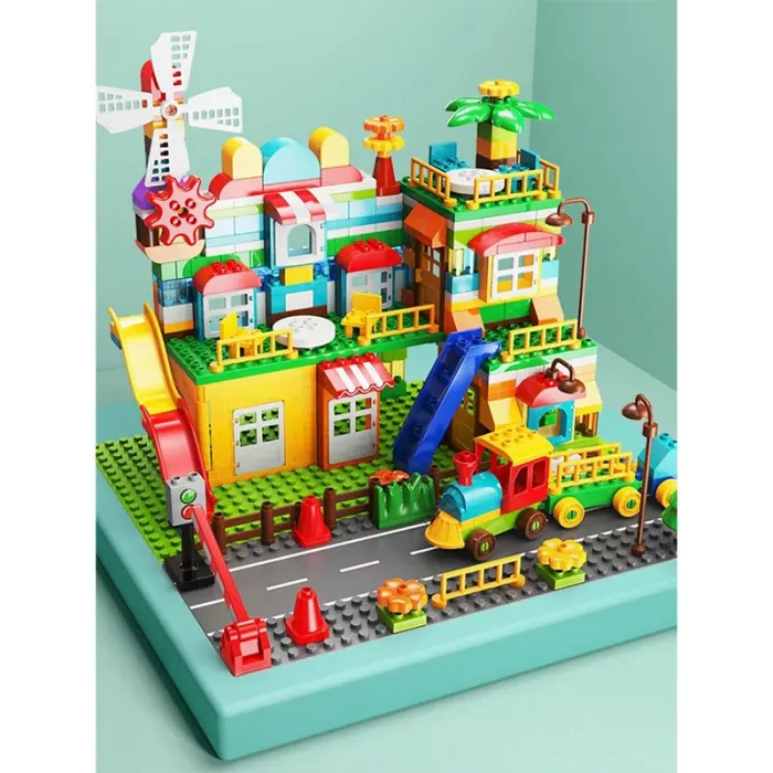 اسباب بازی لگو خانه و قطار فیلو 269 تکه FEELO کد FL1642