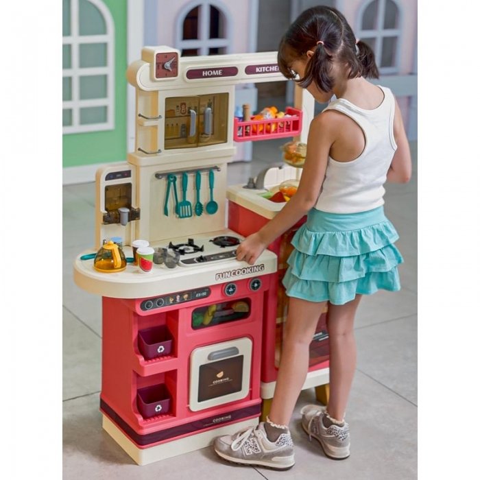 آشپزخانه کودک بزرگ 93 تکه رنگ صورتی کد 888B