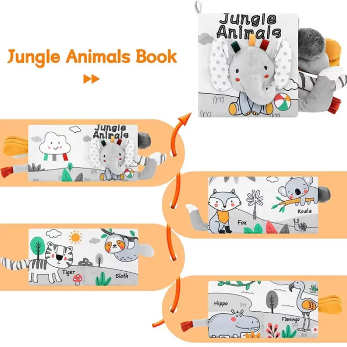 کتاب پارچه ای جغجغه ای مدل شیر و حیوانات کد 5584230