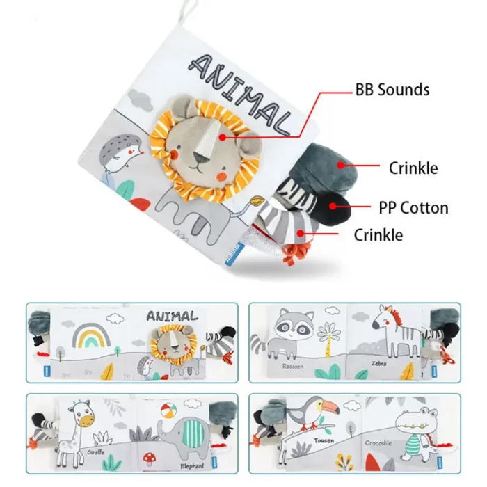 کتاب پارچه ای جغجغه ای مدل شیر و حیوانات کد 5584230