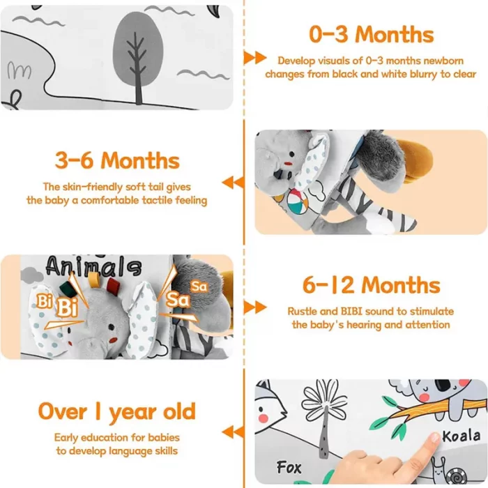 کتاب پارچه ای جغجغه ای مدل فیل و حیوانات جنگل کد 5584232