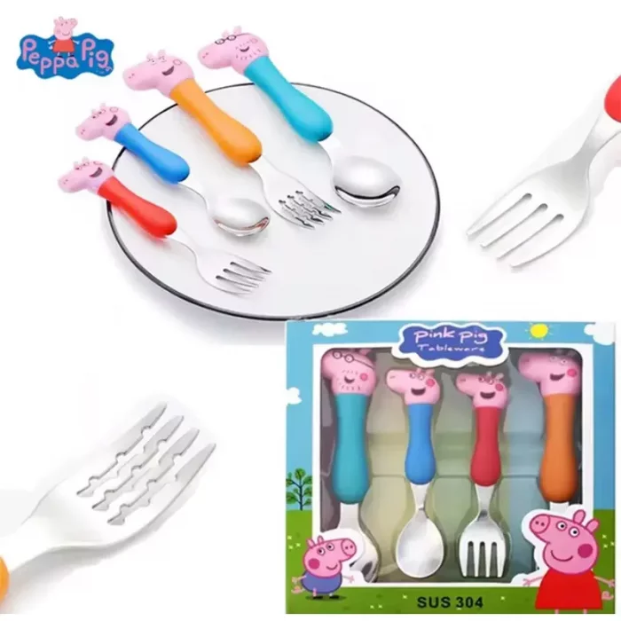 قاشق و چنگال 4 عددی کودک طرح پپا پیگ کد 6853065