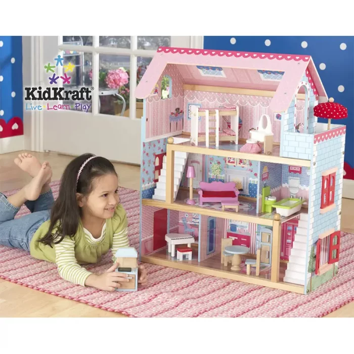 خانه عروسکی چوبی کیدکرفت مدل KidKraft Chelsea Dollhouse کد 65054