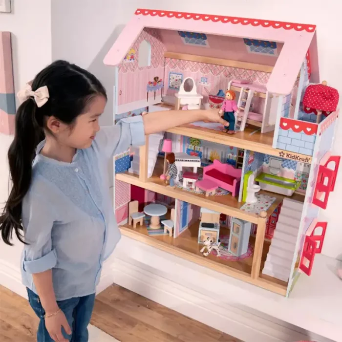 خانه عروسکی چوبی کیدکرفت مدل KidKraft Chelsea Dollhouse کد 65054
