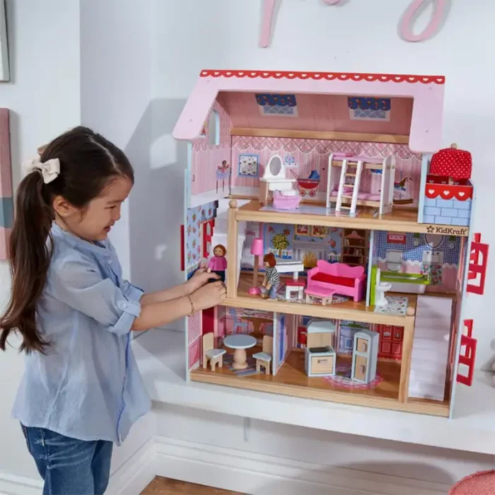 خانه عروسکی چوبی کیدکرفت مدل KidKraft Chelsea Dollhouse کد 65054