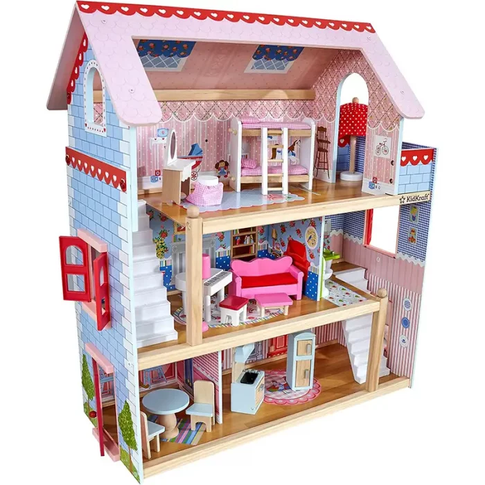 خانه عروسکی چوبی کیدکرفت مدل KidKraft Chelsea Dollhouse کد 65054