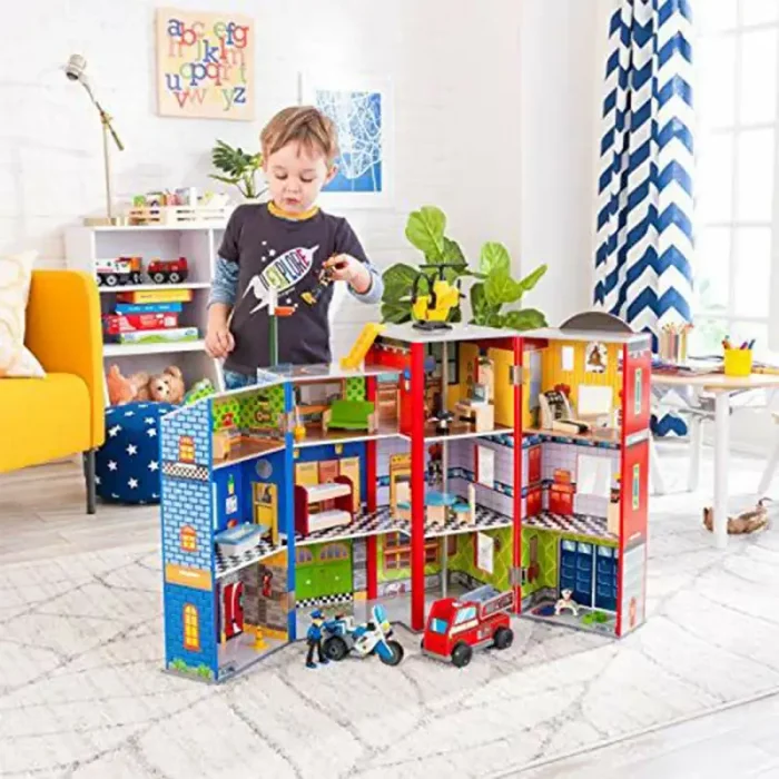 خانه امداد چوبی کیدکرفت مدل KidKraft Everyday Heroes Playset کد 63239