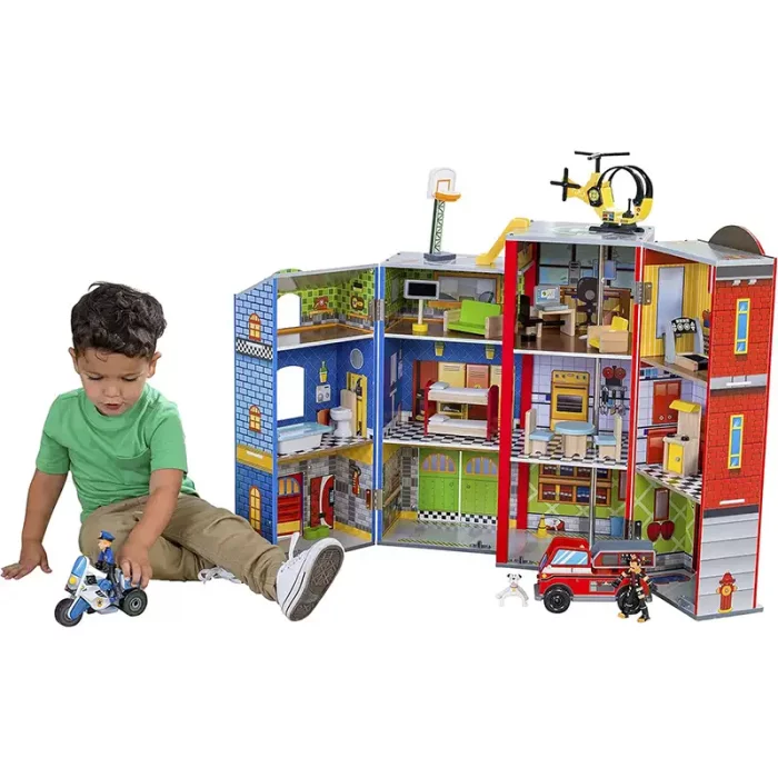 خانه امداد چوبی کیدکرفت مدل KidKraft Everyday Heroes Playset کد 63239