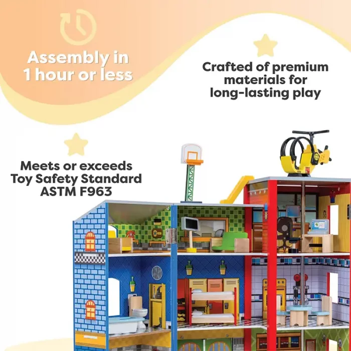 خانه امداد چوبی کیدکرفت مدل KidKraft Everyday Heroes Playset کد 63239
