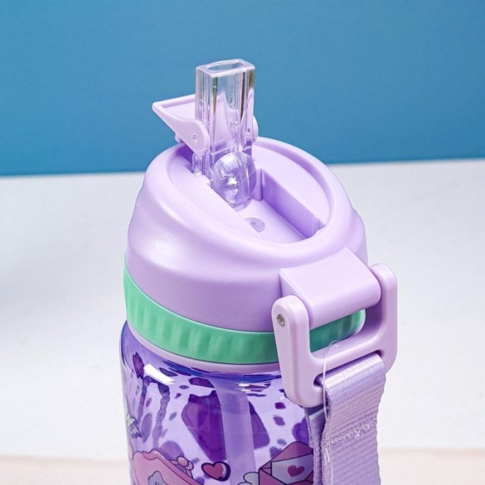 قمقمه نی دار فانتزی 750 میلی لیتر شفاف کد YY7003