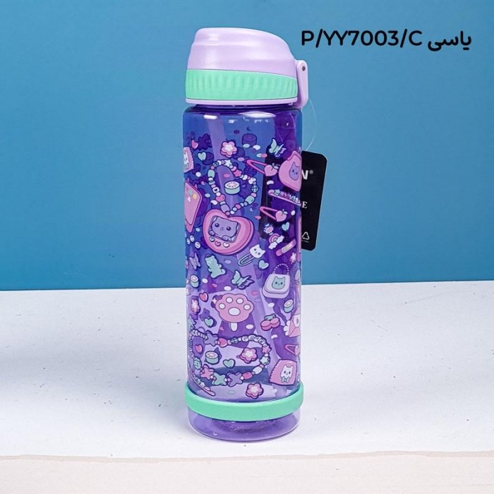 قمقمه نی دار فانتزی 750 میلی لیتر شفاف کد YY7003