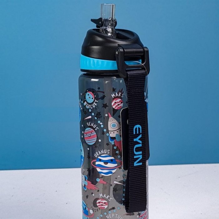 قمقمه نی دار فانتزی 750 میلی لیتر شفاف کد YY7003